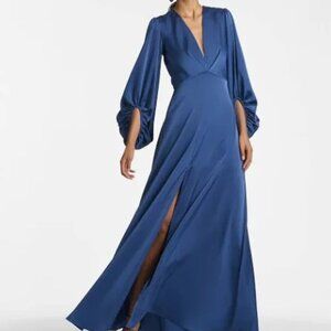 Sachin & Babi - Jenny Gown - Washed Indigo - Satin Crepe Gown